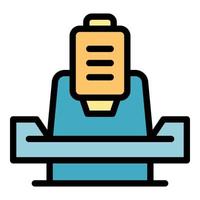 Boring lathe icon color outline vector
