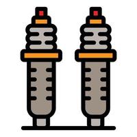 Car shock absorbers icon color outline vector