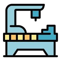 Electric lathe icon color outline vector