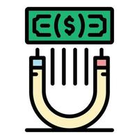 Attract money icon color outline vector