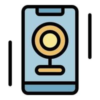 Web camera video record icon color outline vector