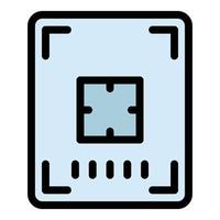 Screen record frame icon color outline vector