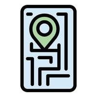 Smartphone carsharing location icon color outline vector