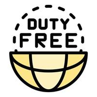 Global duty free icon color outline vector