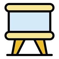 Poster easel icon color outline vector