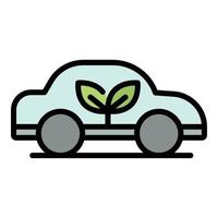 Ecology car icon color outline vector