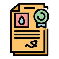 Blood test paper icon color outline vector