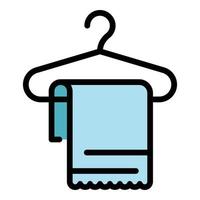 Towel on hanger icon color outline vector