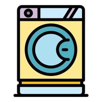 Washing machine icon color outline vector