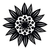 Decorative flower icon, simple style vector