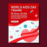 invitación para la campaña de concientización sobre el sida vector