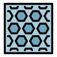 Hexagonal paving icon color outline vector