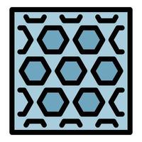 Hexagonal paving icon color outline vector