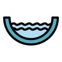 Full water gutter icon color outline vector