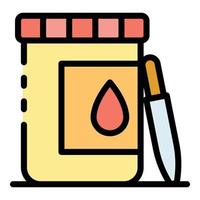 Blood test jar icon color outline vector