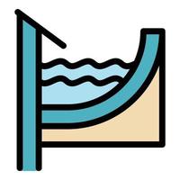 Water in gutter icon color outline vector