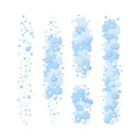 Foam made of soap or suds. Vertical dividers of suds and bubbles. Vector illustration