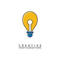 logotipo de icono de luz de pluma creativa vector