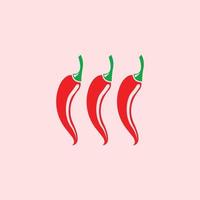 three red chilies icon vector