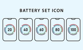 Vector set of battery icon templates