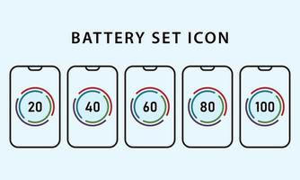 conjunto de vectores de plantillas de iconos de batería