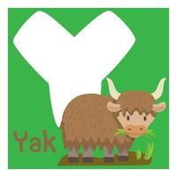 alphabet letter y with animal good for kid education vector