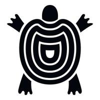 Line turtle icon, simple style vector