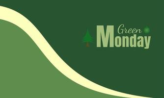 flayer o pancarta o fondo con el tema del lunes verde, diciendo lunes verde vector