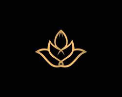 Lotus Flower Logo Design With Spa Guru Logotype Creative Vector Template.