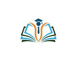 educación libro universidad logo diseño moderno vector plantilla icono.