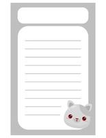 Note of cute animal label  illustration. Memo, paper, kindergarten, name tag, kid icon. Vector drawing. writing paper