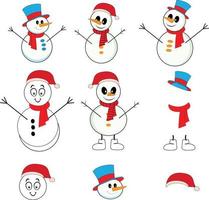 Snow man vector editable file