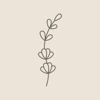 Hand drawn leaves line art vector