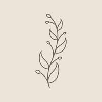 Hand drawn leaves line art vector