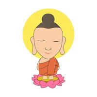 clipart de la versión de dibujos animados de lord of buddha stand vector