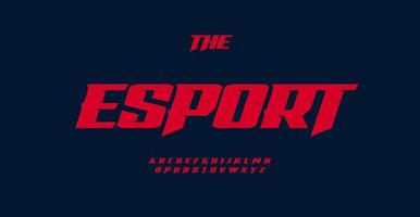Brave bold italic font with bevel sharp serifs and blade letters. Wide dynamic alphabet for sport, cyber gaming, shooters, MMORPG, quests, simulators, fighting games. Vector typographic design.
