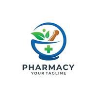 diseño de logotipo de farmacia médica vector