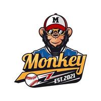 diseño de logotipo de mascota de mono vector