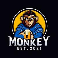 Monkey mascot logo design vector