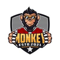 Monkey mascot logo design vector