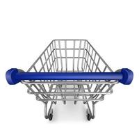 Shopping trolley, empty cart first person view vector