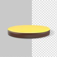 pedestal podium with pastel yellow, on transparent background. Abstract vector rendering geometric platform. Product display presentation. Minimal scene.