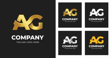 Letter A G logo template design with luxury variation concept modern vector