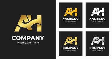 Letter A H logo template design with luxury variation concept modern vector