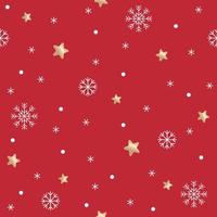 lindo feliz navidad estrella nieve copo de nieve confeti elemento ditsy espolvorear brillar pequeño lunares primavera línea resumen colorido pastel rojo sin costura patrón fondo para fiesta de navidad vector