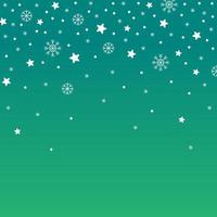 Cute Merry Christmas Star Snow Snowflake Confetti Element Ditsy Sprinkle Sparkle Shine Small Polkadot Spring Line Abstract Gradient Green Pattern Frame Background for Christmas Party vector