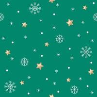 Cute Merry Christmas Star Snow Snowflake Confetti Element Ditsy Sprinkle Sparkle Shine Small Polkadot Spring Line Abstract Colorful Pastel Green Seamless Pattern Background for Christmas Party vector