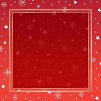 Cute Merry Christmas Santa Claus Winter Snow Snowflake Snowman Confetti Decorative Square Post Card Poster Banner Red Gold Background Copy Space Square Template Border Frame Christmas Advertising vector