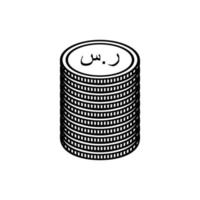 símbolo de icono de moneda árabe saudí, riyal saudí, signo sar. ilustración vectorial vector
