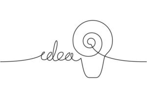 Continuous line drawing. Electic light bulb on white background. Startup business idea concept with editable stroke. free download Vector illustration